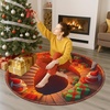 image:imageCustom 3D Effect Printed Christmas Round Rug Christmas Tree Round Mat Welcome Rug Indoor Decor Christmas Decor New Home Gifts Personalized Round Mat Holiday Illusion Carpet A17A10