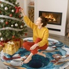 image:imageCustom 3D Effect Printed Christmas Round Rug Christmas Tree Round Mat Welcome Rug Indoor Decor Christmas Decor New Home Gifts Personalized Round Mat Holiday Illusion Carpet A17A3