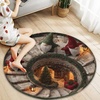 image:imageCustom 3D Effect Printed Christmas Round Rug Christmas Tree Round Mat Welcome Rug Indoor Decor Christmas Decor New Home Gifts Personalized Round Mat Holiday Illusion Carpet A17A18