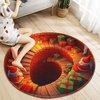 image:imageCustom 3D Effect Printed Christmas Round Rug Christmas Tree Round Mat Welcome Rug Indoor Decor Christmas Decor New Home Gifts Personalized Round Mat Holiday Illusion Carpet A17A10