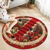 image:imageCustom 3D Effect Printed Christmas Round Rug Christmas Tree Round Mat Welcome Rug Indoor Decor Christmas Decor New Home Gifts Personalized Round Mat Holiday Illusion Carpet A17A13
