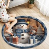 image:imageCustom 3D Effect Printed Christmas Round Rug Christmas Tree Round Mat Welcome Rug Indoor Decor Christmas Decor New Home Gifts Personalized Round Mat Holiday Illusion Carpet A17A2