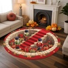 image:imageCustom 3D Effect Printed Christmas Round Rug Christmas Tree Round Mat Welcome Rug Indoor Decor Christmas Decor New Home Gifts Personalized Round Mat Holiday Illusion Carpet A17A13