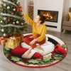 image:imageCustom 3D Effect Printed Christmas Round Rug Christmas Tree Round Mat Welcome Rug Indoor Decor Christmas Decor New Home Gifts Personalized Round Mat Holiday Illusion Carpet A17A11