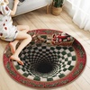 image:imageCustom 3D Effect Printed Christmas Round Rug Christmas Tree Round Mat Welcome Rug Indoor Decor Christmas Decor New Home Gifts Personalized Round Mat Holiday Illusion Carpet A17A8