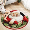 image:imageCustom 3D Effect Printed Christmas Round Rug Christmas Tree Round Mat Welcome Rug Indoor Decor Christmas Decor New Home Gifts Personalized Round Mat Holiday Illusion Carpet A17A11