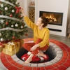 image:imageCustom 3D Effect Printed Christmas Round Rug Christmas Tree Round Mat Welcome Rug Indoor Decor Christmas Decor New Home Gifts Personalized Round Mat Holiday Illusion Carpet A17A16