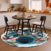 image:imageCustom 3D Effect Printed Christmas Round Rug Christmas Tree Round Mat Welcome Rug Indoor Decor Christmas Decor New Home Gifts Personalized Round Mat Holiday Illusion Carpet A17A3