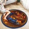 image:imageCustom 3D Effect Printed Christmas Round Rug Christmas Tree Round Mat Welcome Rug Indoor Decor Christmas Decor New Home Gifts Personalized Round Mat Holiday Illusion Carpet A17A4