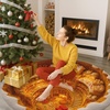 image:imageCustom 3D Effect Printed Christmas Round Rug Christmas Tree Round Mat Welcome Rug Indoor Decor Christmas Decor New Home Gifts Personalized Round Mat Holiday Illusion Carpet A17A6