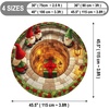 image:imageCustom 3D Effect Printed Christmas Round Rug Christmas Tree Round Mat Welcome Rug Indoor Decor Christmas Decor New Home Gifts Personalized Round Mat Holiday Illusion Carpet A17A1