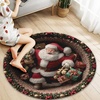 image:imageCustom 3D Effect Printed Christmas Round Rug Christmas Tree Round Mat Welcome Rug Indoor Decor Christmas Decor New Home Gifts Personalized Round Mat Holiday Illusion Carpet A17A7