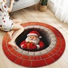 image:imageCustom 3D Effect Printed Christmas Round Rug Christmas Tree Round Mat Welcome Rug Indoor Decor Christmas Decor New Home Gifts Personalized Round Mat Holiday Illusion Carpet A17A16