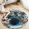 image:imageCustom 3D Effect Printed Christmas Round Rug Christmas Tree Round Mat Welcome Rug Indoor Decor Christmas Decor New Home Gifts Personalized Round Mat Holiday Illusion Carpet A17A3