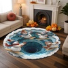 image:imageCustom 3D Effect Printed Christmas Round Rug Christmas Tree Round Mat Welcome Rug Indoor Decor Christmas Decor New Home Gifts Personalized Round Mat Holiday Illusion Carpet A17A3