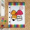 image:imageCustom Composition Notebook Classroom Rugs for Kids Kids Rugs for Bedroom Boys Pastel Rug for Classroom NonSlip Large Classroom Rug Back to School Style 2 x 3 RectangularPencil Bow