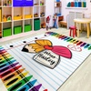 image:imageCustom Composition Notebook Classroom Rugs for Kids Kids Rugs for Bedroom Boys Pastel Rug for Classroom NonSlip Large Classroom Rug Back to School Style 2 x 3 RectangularPencil Bow
