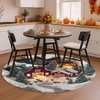 image:imageCustom Round Christmas Area Rug Personalized Christmas Round Carpet Cozy 3D Effect Printed Outdoor Indoor Decor Area Rug NonSlip Rug for Living Room Bedroom Dining Room Decor D22D19