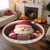 image:imageCustom Round Christmas Area Rug Personalized Christmas Round Carpet Cozy 3D Effect Printed Outdoor Indoor Decor Area Rug NonSlip Rug for Living Room Bedroom Dining Room Decor D22D5