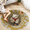 image:imageCustom Round Christmas Area Rug Personalized Christmas Round Carpet Cozy 3D Effect Printed Outdoor Indoor Decor Area Rug NonSlip Rug for Living Room Bedroom Dining Room Decor D22D20
