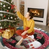 image:imageCustom Round Christmas Area Rug Personalized Christmas Round Carpet Cozy 3D Effect Printed Outdoor Indoor Decor Area Rug NonSlip Rug for Living Room Bedroom Dining Room Decor D22D7