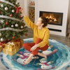 image:imageCustom Round Christmas Area Rug Personalized Christmas Round Carpet Cozy 3D Effect Printed Outdoor Indoor Decor Area Rug NonSlip Rug for Living Room Bedroom Dining Room Decor D22D3