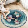 image:imageCustom Round Christmas Area Rug Personalized Christmas Round Carpet Cozy 3D Effect Printed Outdoor Indoor Decor Area Rug NonSlip Rug for Living Room Bedroom Dining Room Decor D22D3
