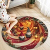 image:imageCustom Round Christmas Area Rug Personalized Christmas Round Carpet Cozy 3D Effect Printed Outdoor Indoor Decor Area Rug NonSlip Rug for Living Room Bedroom Dining Room Decor D22D15