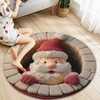 image:imageCustom Round Christmas Area Rug Personalized Christmas Round Carpet Cozy 3D Effect Printed Outdoor Indoor Decor Area Rug NonSlip Rug for Living Room Bedroom Dining Room Decor D22D6