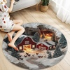 image:imageCustom Round Christmas Area Rug Personalized Christmas Round Carpet Cozy 3D Effect Printed Outdoor Indoor Decor Area Rug NonSlip Rug for Living Room Bedroom Dining Room Decor D22D19
