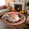 image:imageCustom Round Christmas Area Rug Personalized Christmas Round Carpet Cozy 3D Effect Printed Outdoor Indoor Decor Area Rug NonSlip Rug for Living Room Bedroom Dining Room Decor D22D16