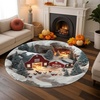 image:imageCustom Round Christmas Area Rug Personalized Christmas Round Carpet Cozy 3D Effect Printed Outdoor Indoor Decor Area Rug NonSlip Rug for Living Room Bedroom Dining Room Decor D22D19