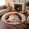 image:imageCustom Round Christmas Area Rug Personalized Christmas Round Carpet Cozy 3D Effect Printed Outdoor Indoor Decor Area Rug NonSlip Rug for Living Room Bedroom Dining Room Decor D22D6