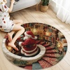image:imageCustom Round Christmas Area Rug Personalized Christmas Round Carpet Cozy 3D Effect Printed Outdoor Indoor Decor Area Rug NonSlip Rug for Living Room Bedroom Dining Room Decor D22D14