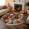 image:imageCustom Round Christmas Area Rug Personalized Christmas Round Carpet Cozy 3D Effect Printed Outdoor Indoor Decor Area Rug NonSlip Rug for Living Room Bedroom Dining Room Decor D22D13