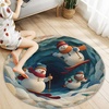 image:imageCustom Round Christmas Area Rug Personalized Christmas Round Carpet Cozy 3D Effect Printed Outdoor Indoor Decor Area Rug NonSlip Rug for Living Room Bedroom Dining Room Decor D22D2