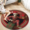 image:imageCustom Round Christmas Area Rug Personalized Christmas Round Carpet Cozy 3D Effect Printed Outdoor Indoor Decor Area Rug NonSlip Rug for Living Room Bedroom Dining Room Decor D22D21