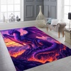 image:imageCustomized Dragon Rug Fire and Ice Beautiful Contrast Dragon Themed Area Rug Animal Washable Throw Rug for Bedroom Living Room Kids Room Entryway NonSlip Bath MatDragon Lovers DRAGON13Dragon07