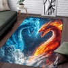 image:imageCustomized Dragon Rug Fire and Ice Beautiful Contrast Dragon Themed Area Rug Animal Washable Throw Rug for Bedroom Living Room Kids Room Entryway NonSlip Bath MatDragon Lovers DRAGON13Dragon01