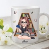 image:imagePersonalized Books Lover Mug 11oz 15 oz Ceramic Coffee Cup Just A Girl Who Loves Reading Books Design Gift for Women Readers Christmas Book LoverAlphabetGirl