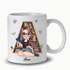 image:imagePersonalized Books Lover Mug 11oz 15 oz Ceramic Coffee Cup Just A Girl Who Loves Reading Books Design Gift for Women Readers Christmas Book LoverAlphabetGirl