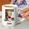 image:imagePersonalized Books Lover Mug 11oz 15 oz Ceramic Coffee Cup Just A Girl Who Loves Reading Books Design Gift for Women Readers Christmas Book LoverFloral Book05