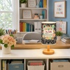 image:imagePersonalized Classrooom Lamp with Name Composition Notebook Fabric Table Lamp with Wood Base Back To School Decor End of The Year Gifts for Teachers Girls Boys Classroom Living Room Im So GladNOTE02