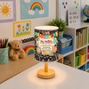 image:imagePersonalized Classrooom Lamp with Name Composition Notebook Fabric Table Lamp with Wood Base Back To School Decor End of The Year Gifts for Teachers Girls Boys Classroom Living Room Im So GladNOTE08