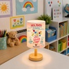 image:imagePersonalized Classrooom Lamp with Name Composition Notebook Fabric Table Lamp with Wood Base Back To School Decor End of The Year Gifts for Teachers Girls Boys Classroom Living Room Im So GladNOTE11