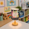 image:imagePersonalized Classrooom Lamp with Name Composition Notebook Fabric Table Lamp with Wood Base Back To School Decor End of The Year Gifts for Teachers Girls Boys Classroom Living Room Im So GladNOTE01