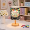 image:imagePersonalized Classrooom Lamp with Name Composition Notebook Fabric Table Lamp with Wood Base Back To School Decor End of The Year Gifts for Teachers Girls Boys Classroom Living Room Im So GladNOTE08