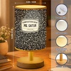 image:imagePersonalized Classrooom Lamp with Name Composition Notebook Fabric Table Lamp with Wood Base Back To School Decor End of The Year Gifts for Teachers Girls Boys Classroom Living Room Im So GladNotebook