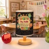 image:imagePersonalized Classrooom Lamp with Name Composition Notebook Fabric Table Lamp with Wood Base Back To School Decor End of The Year Gifts for Teachers Girls Boys Classroom Living Room Im So GladNOTE04