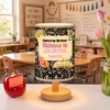 image:imagePersonalized Classrooom Lamp with Name Composition Notebook Fabric Table Lamp with Wood Base Back To School Decor End of The Year Gifts for Teachers Girls Boys Classroom Living Room Im So GladNOTE07